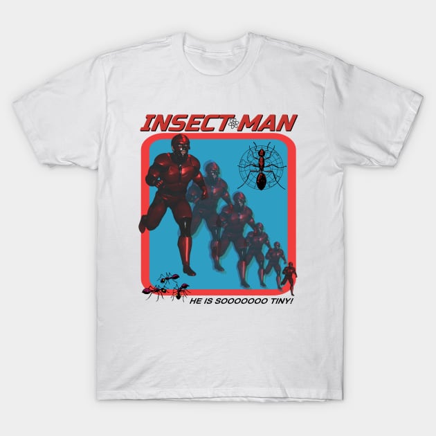 INSECT MAN Retro Off Brand Knock Off Parody Boot Super Hero T-Shirt by blueversion